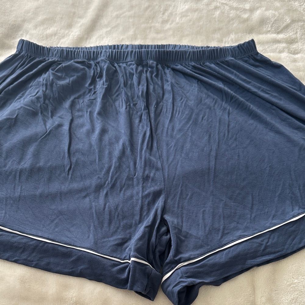 Little Sleepies Blue Button Down Pajama Shirt and Shorts - Picture 9 of 12
